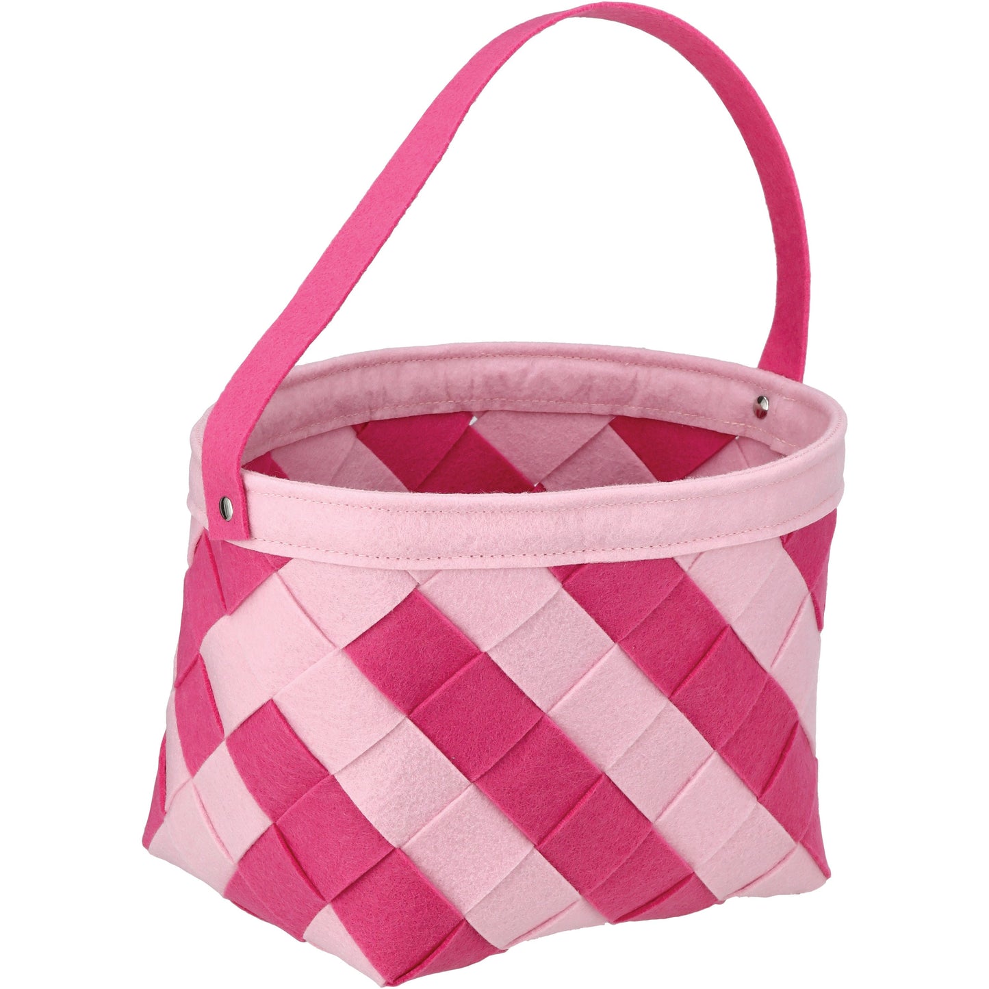 Destination Holiday Pink Felt Weave Easter Basket