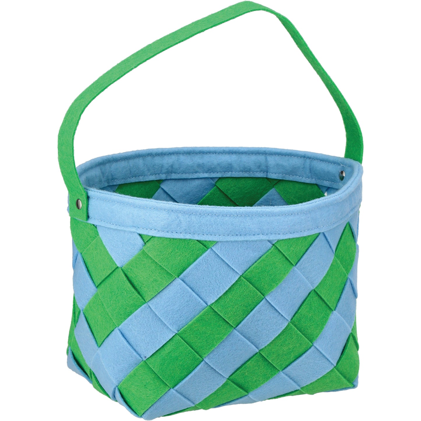 Destination Holiday Blue & Green Felt Weave Easter Basket