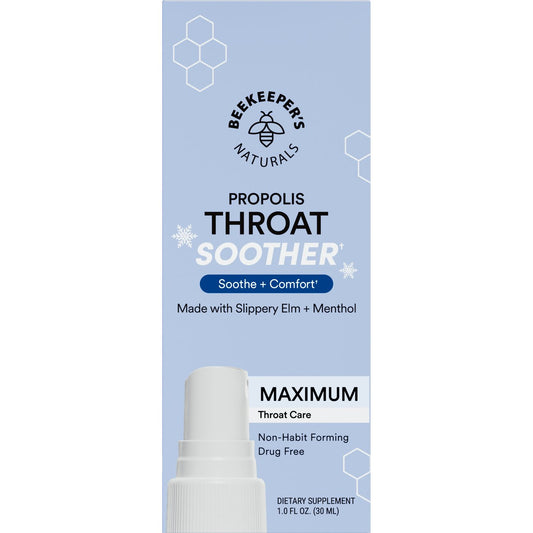 BeeKeeper's Naturals Propolis Maximum Strength Throat Soother Spray with Slippery Elm & Menthol