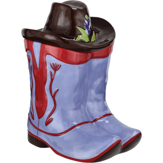 Destination Holiday Bluebonnet Boot-Shaped Cookie Jar