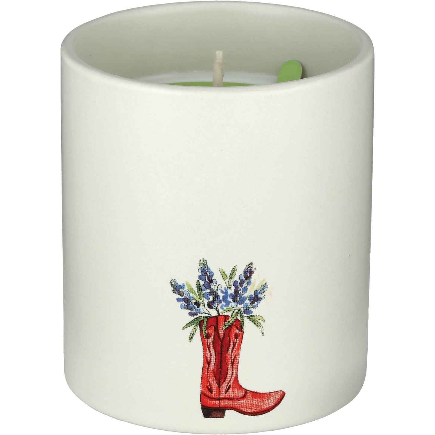 Destination Holiday Sunlit Cotton Scented Cowboy Boot Bluebonnet Candle