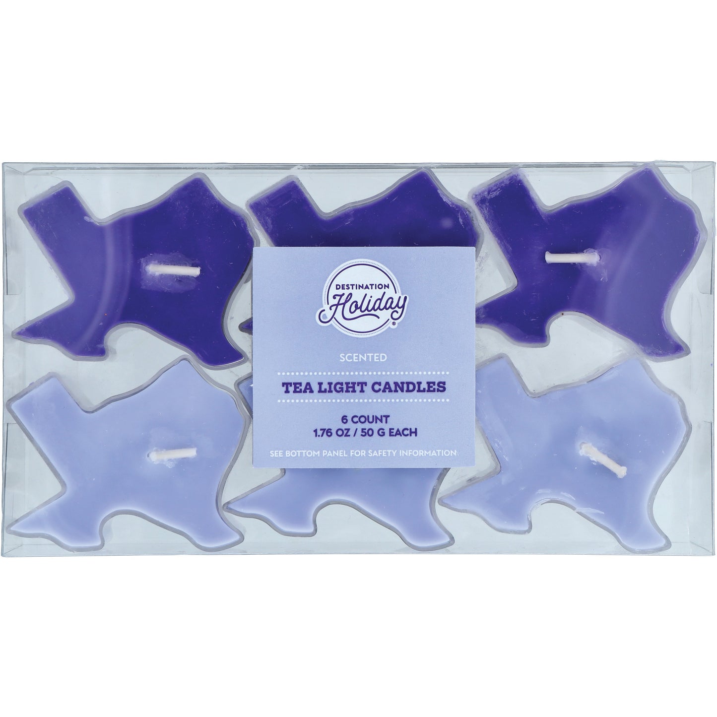 Destination Holiday Jumbo Texas-Shaped Bluebonnet Tealight Candles