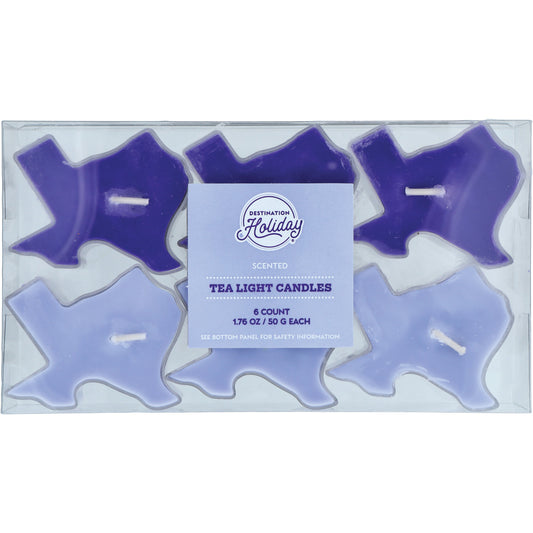 Destination Holiday Jumbo Texas-Shaped Bluebonnet Tealight Candles