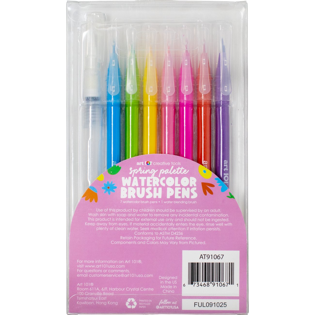 Art 101 Spring Palette Watercolor Brush Pens
