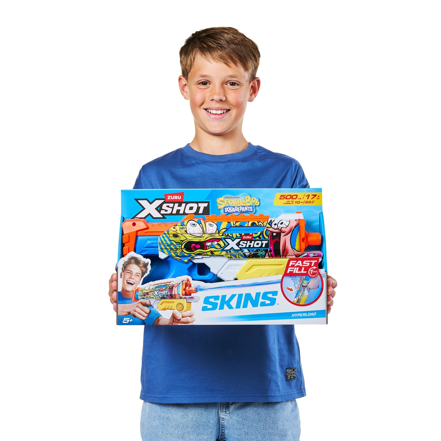 Zuru XSHOT Fast Fill Hyperworld Skins SpongeBob SparePants Water Blaster