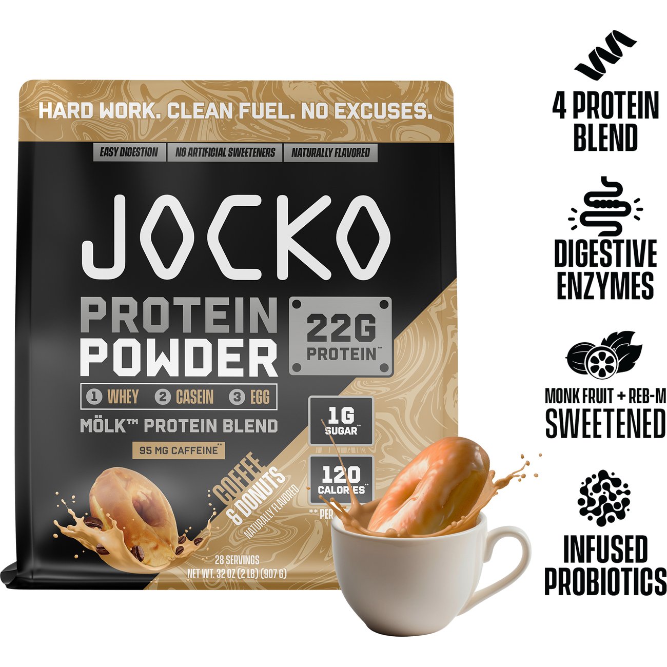 Jocko Mölk 22g Protein Powder - Coffee & Donuts
