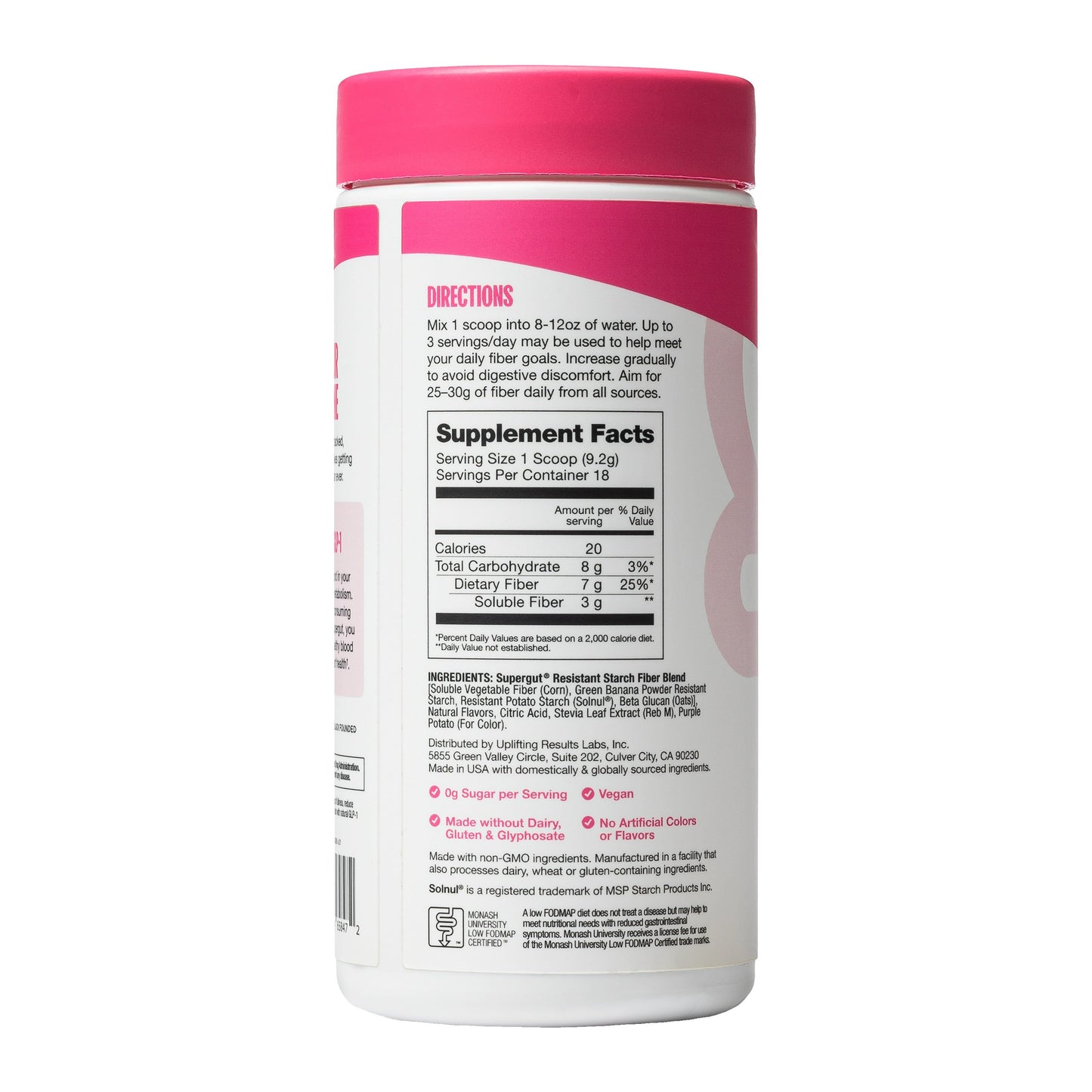 Supergut GLP-1 Daily Support Raspberry Lemon Prebiotic Fiber Canister