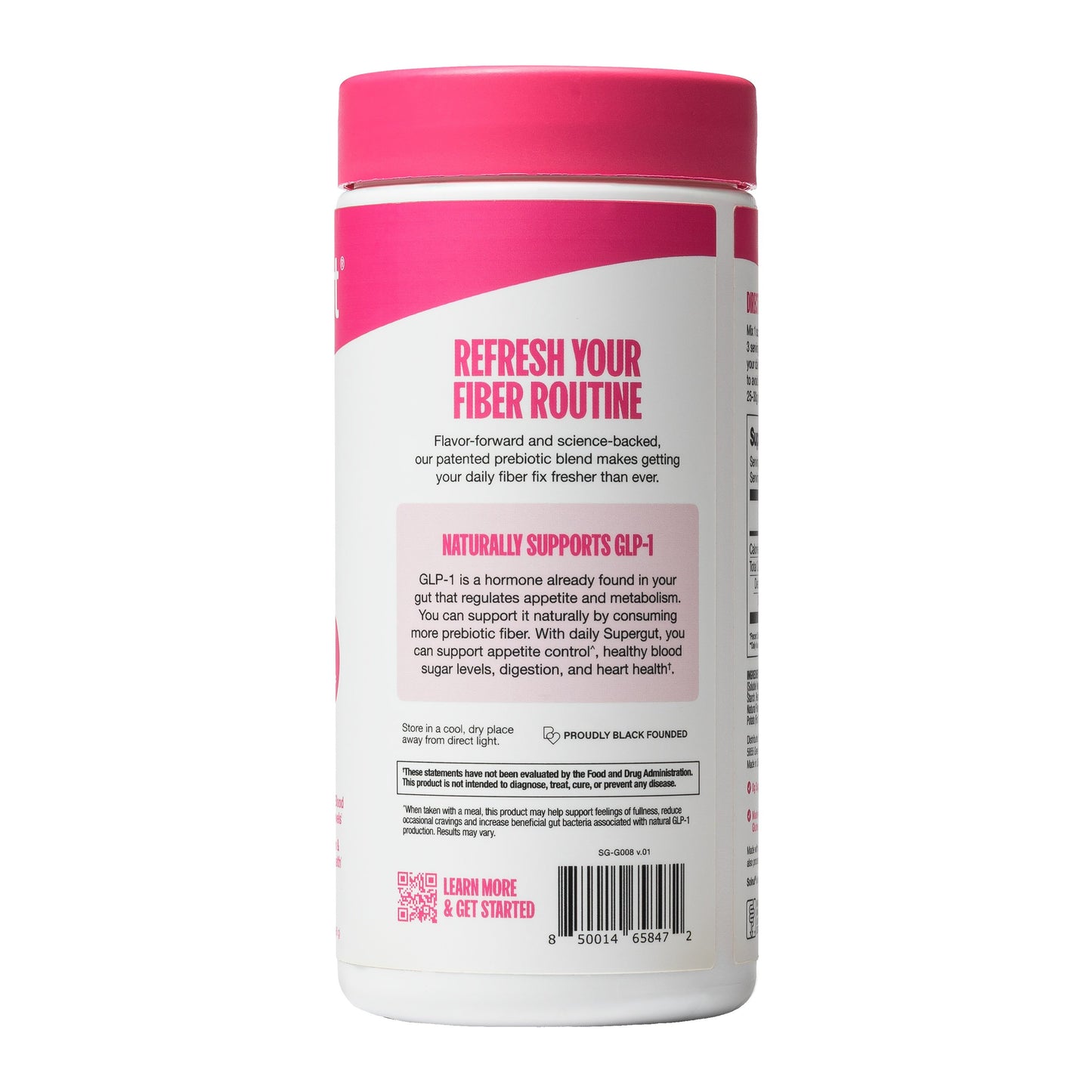 Supergut GLP-1 Daily Support Raspberry Lemon Prebiotic Fiber Canister