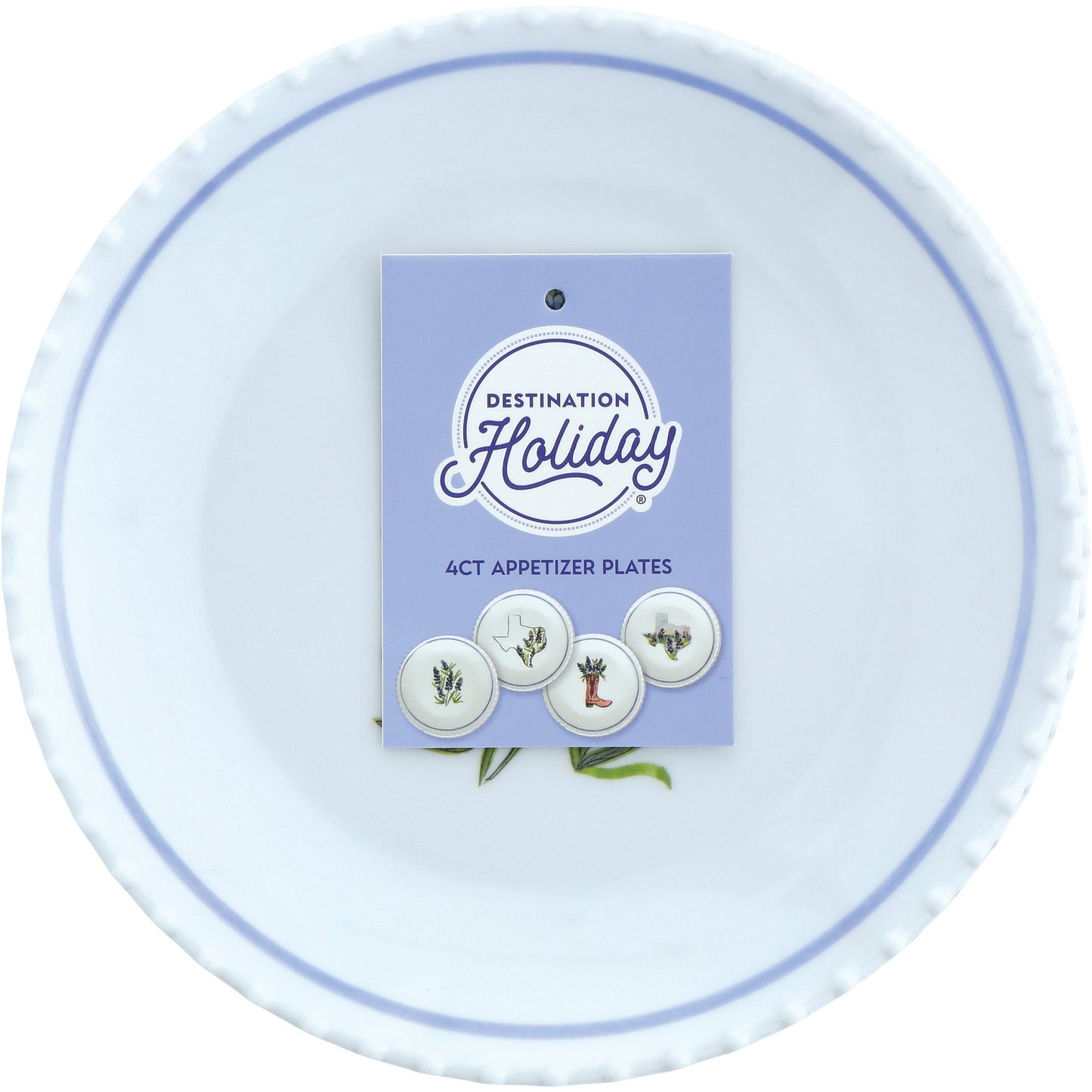 Destination Holiday Bluebonnet Appetizer Plates, 6 in