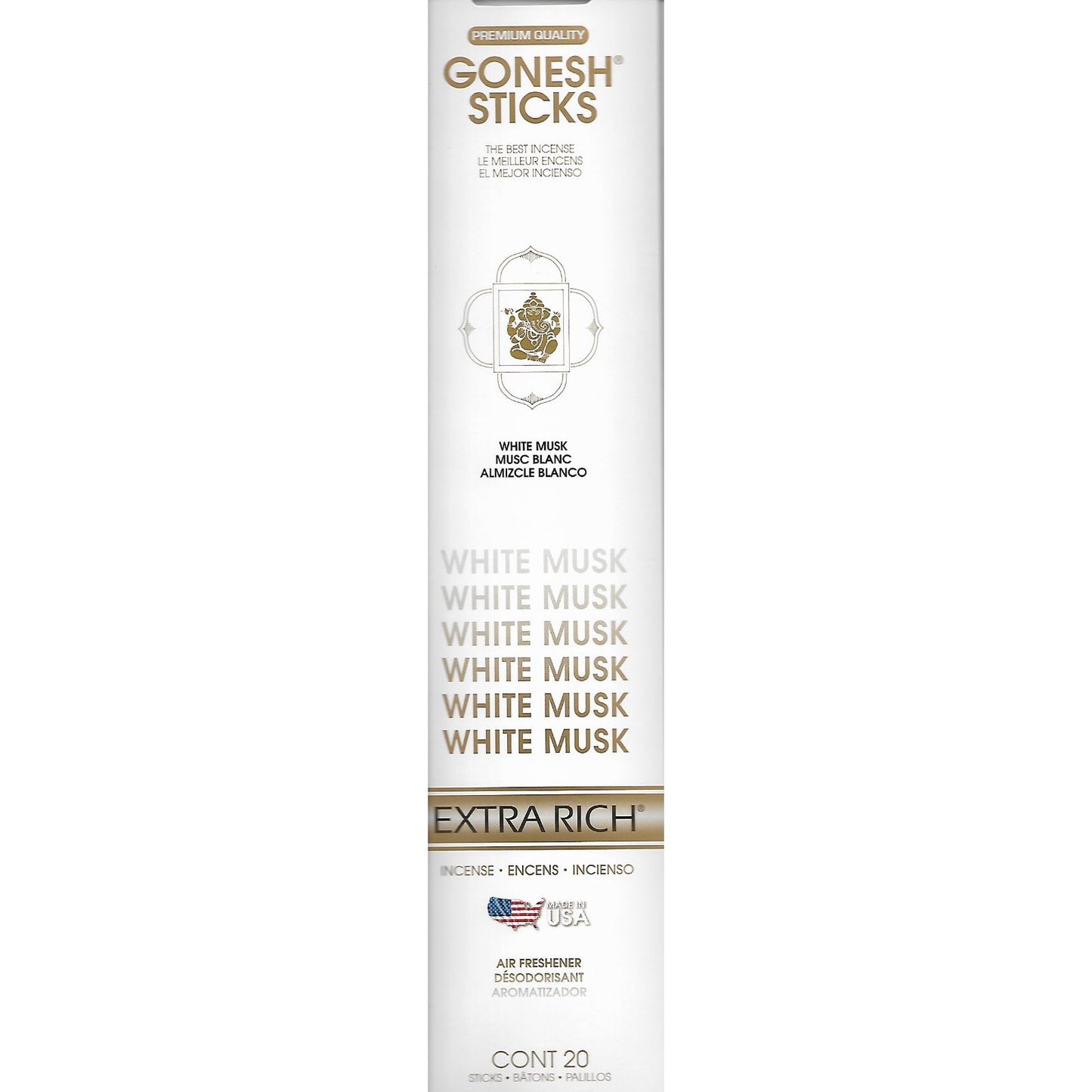 Gonesh White Musk Scented Extra Rich Incense Sticks