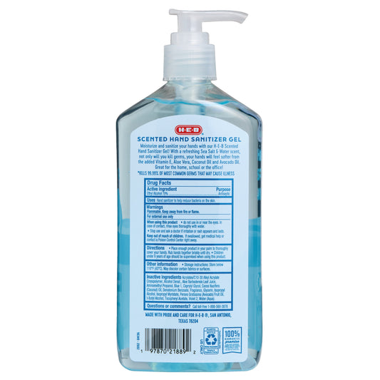 H-E-B Hand Sanitizer Gel - Sea Salt & Water