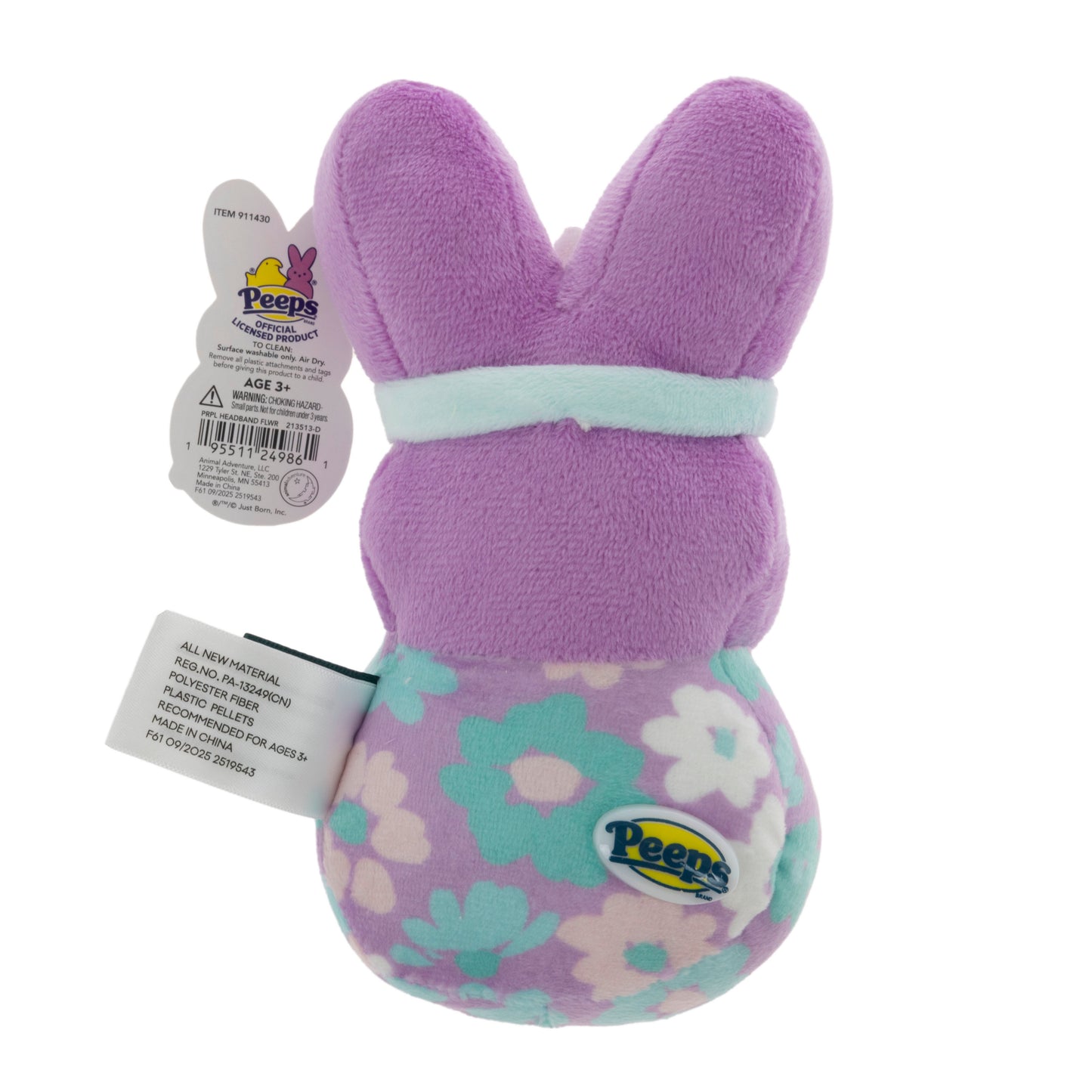 Peeps Purple Floral Easter Bunny Plush