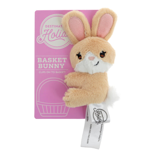 Destination Holiday Basket Easter Bunny Clip-On - Tan