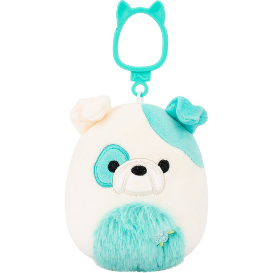 Squishmallows Bulldog Easter Plush Backpack Clip