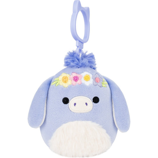 Squishmallows Donkey Easter Plush Backpack Clip