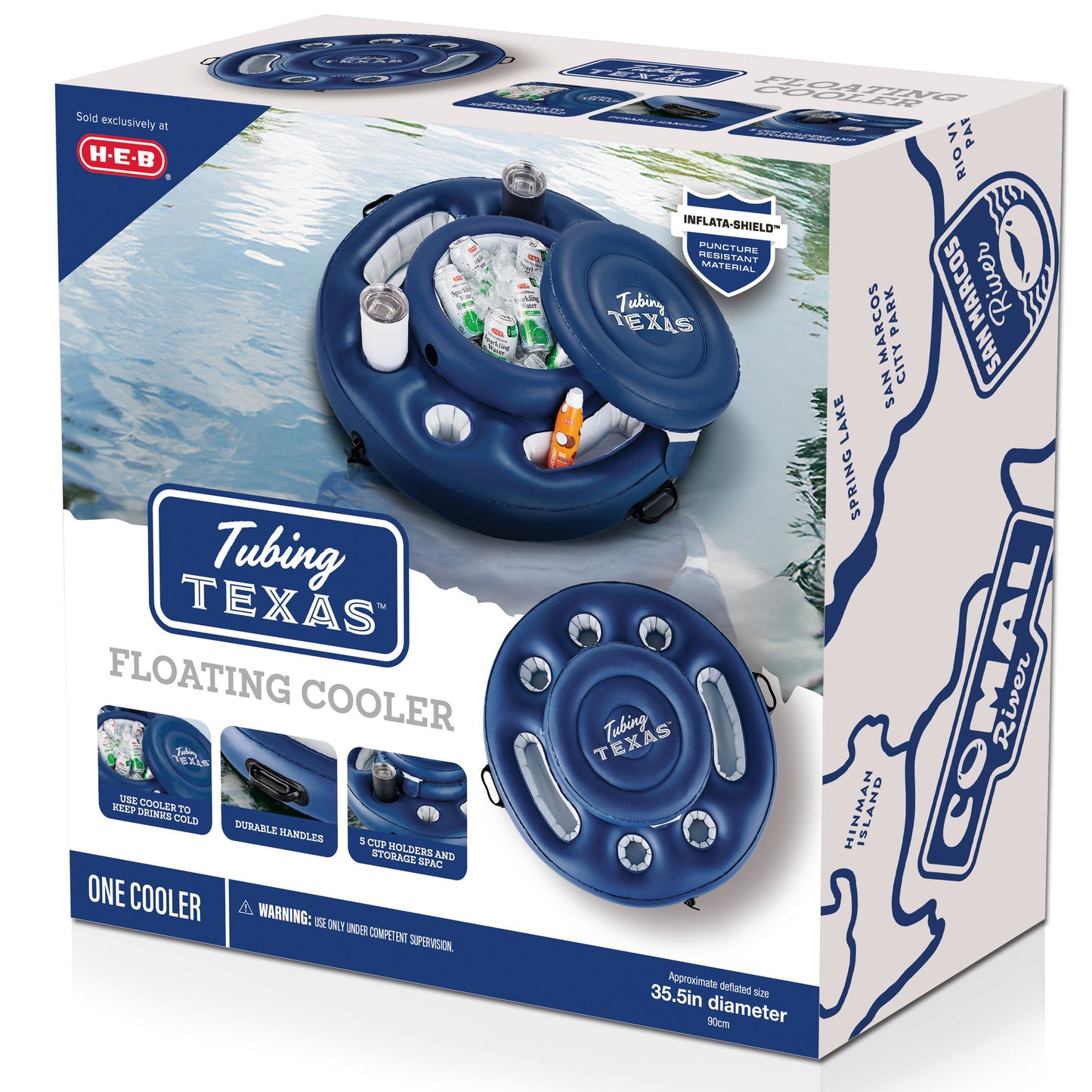 H-E-B Tubing Texas Inflatable Round Floating Cooler