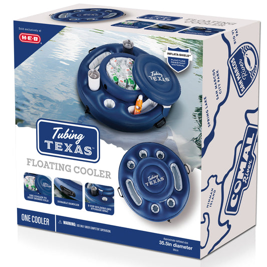 H-E-B Tubing Texas Inflatable Round Floating Cooler