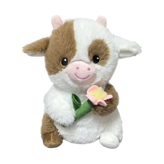 Destination Holiday Cow with Daisy Easter Plush