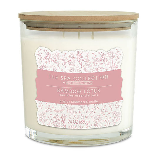 Willoughby Road The Spa Collection Scented 3 Wick Candle - Bamboo Lotus