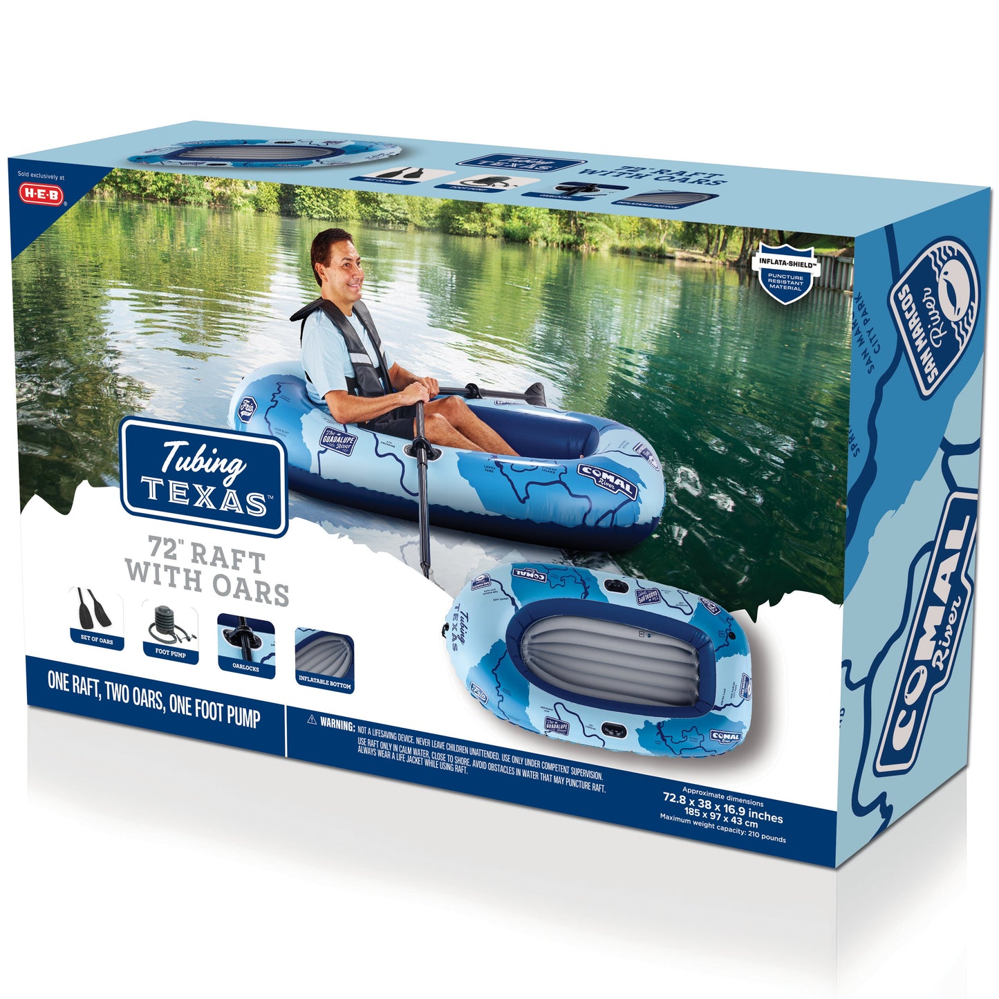 H-E-B Tubing Texas Inflatable Raft with Oars