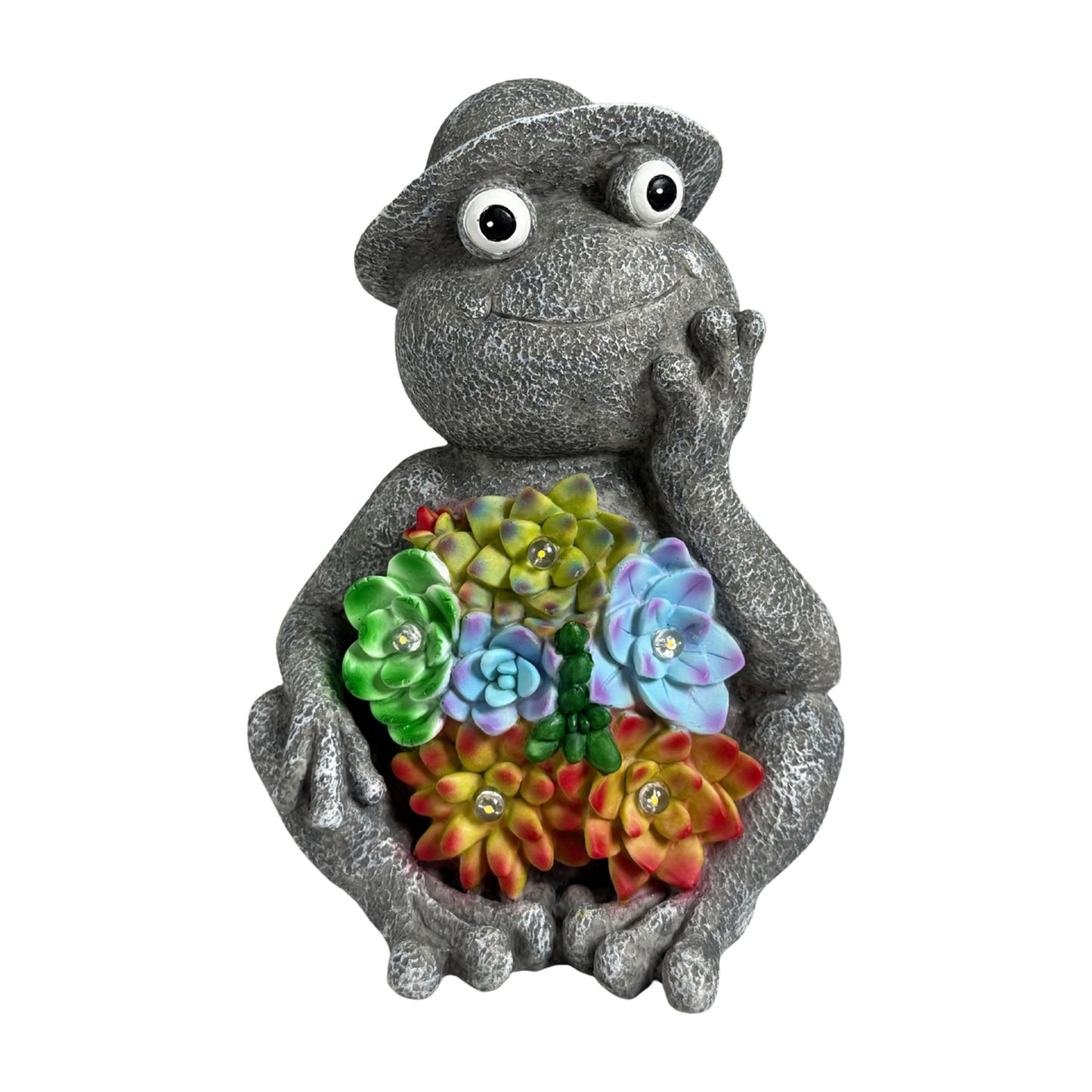 Forever Gifts Solar Succulent Statue - Frog