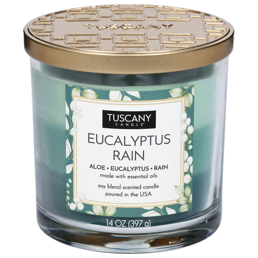 Tuscany Candle Eucalyptus Rain Scented Soy Blend Candle