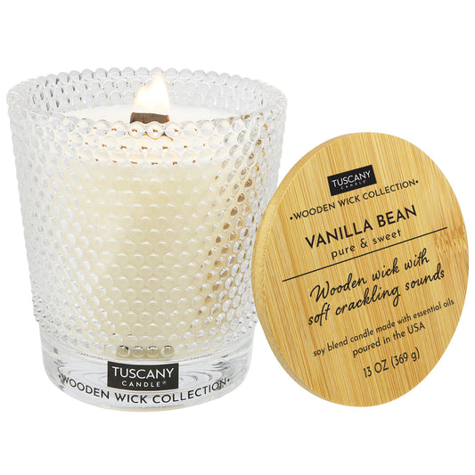 Tuscany Candle Wooden Wick Collection Scented Soy Candle - Vanilla Bean