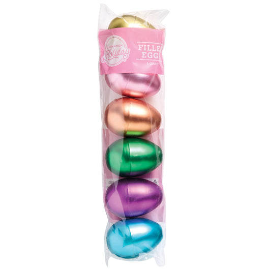Destination Holiday Plastic Easter Filler Eggs - Satin Metallic