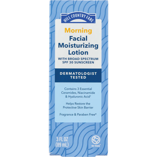Hill Country Fare AM Facial Moisturizing Lotion - SPF 30, Fragrance Free