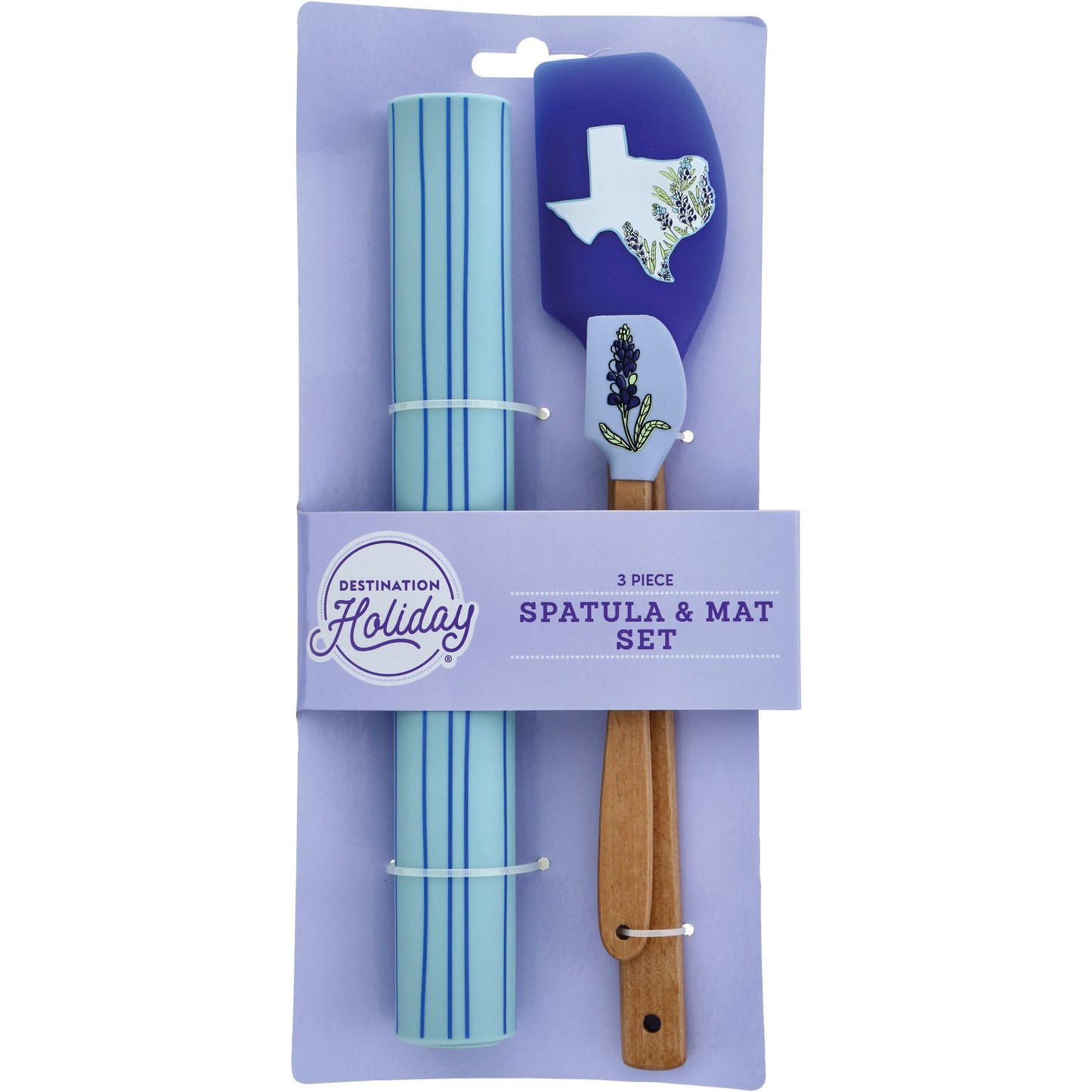 Destination Holiday Bluebonnet Spatulas & Mat Set