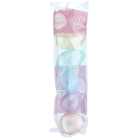 Destination Holiday Plastic Easter Filler Eggs - Glitter Pastel