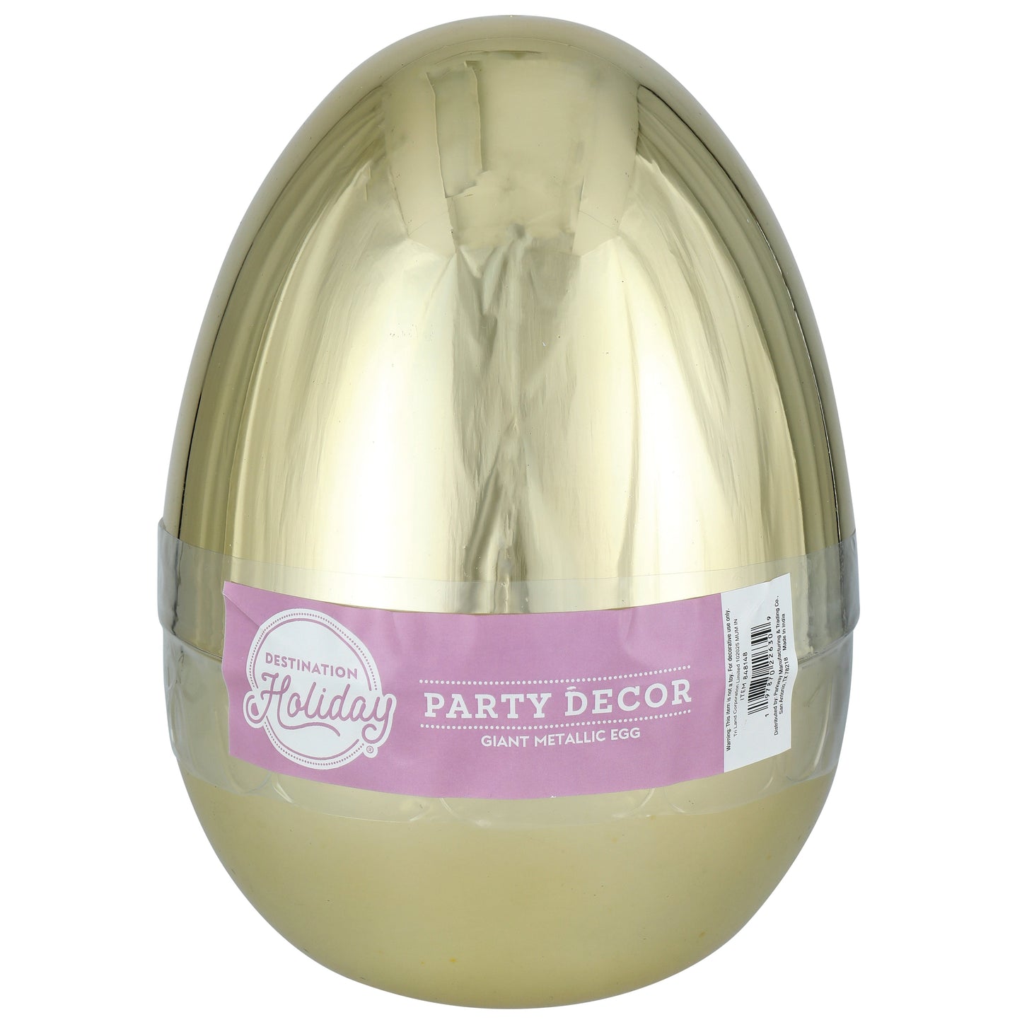 Destination Holiday Giant Metallic Golden Easter Filler Egg