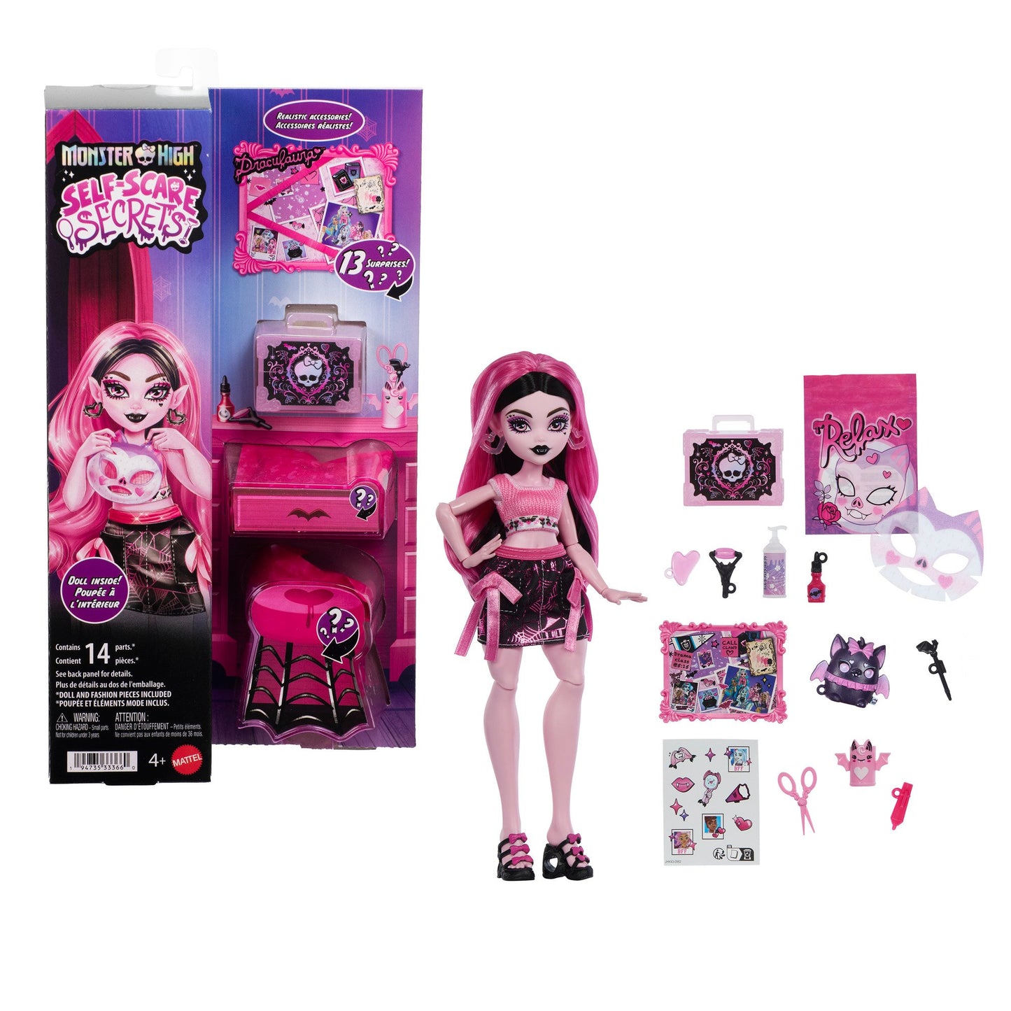 Monster High Self-Scare Secrets Draculaura Doll & Accessories