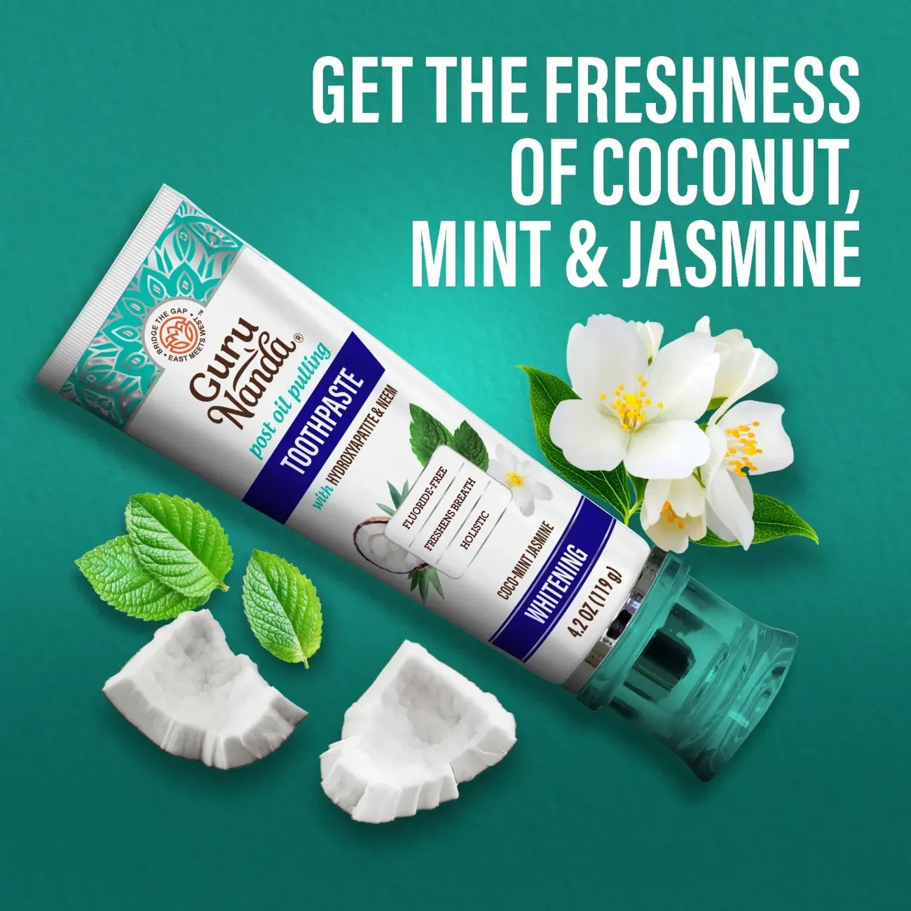 Guru Nanda Fluoride Free Neem Toothpaste - Coco Mint Jasmine