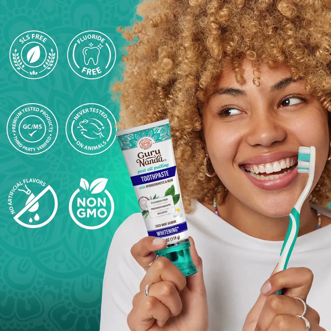Guru Nanda Fluoride Free Neem Toothpaste - Coco Mint Jasmine