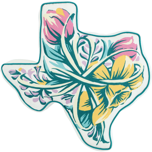 Destination Holiday Texas Shaped Floral Easter Decorative Throw Pillow