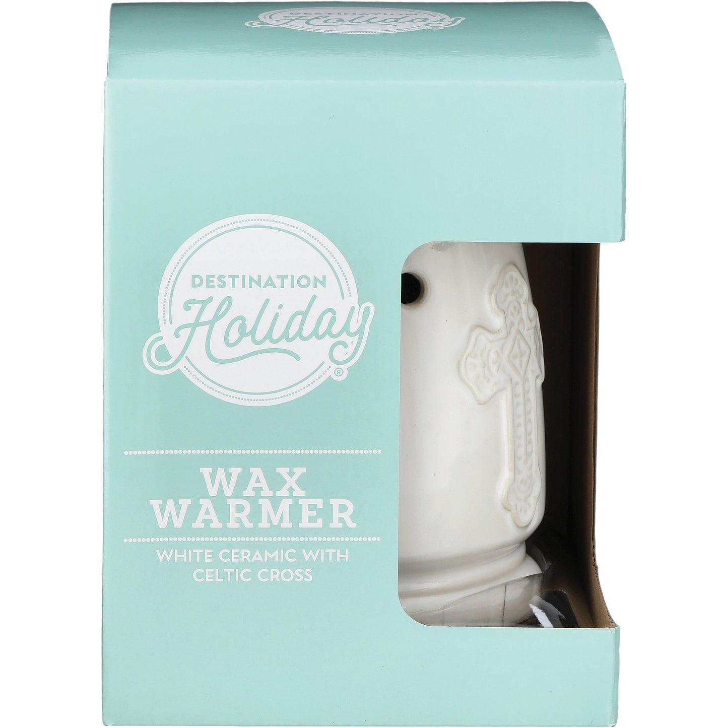 Destination Holiday Celtic Cross White Ceramic Easter Wax Warmer