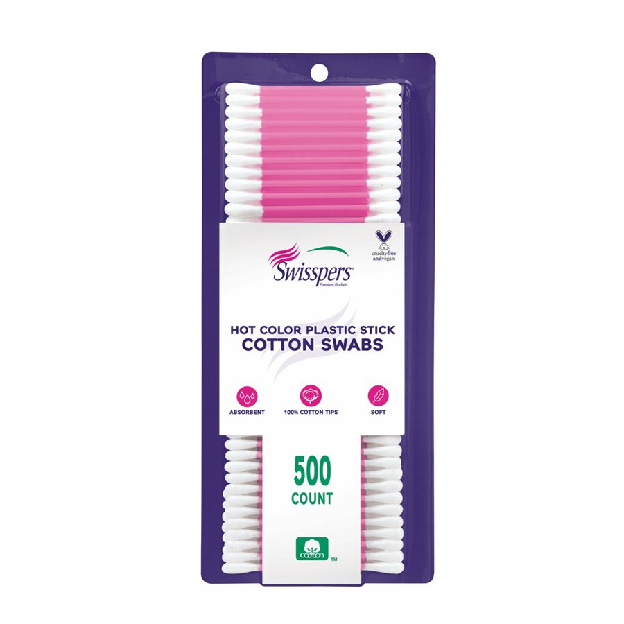 Swisspers Plastic Stick Cotton Swabs