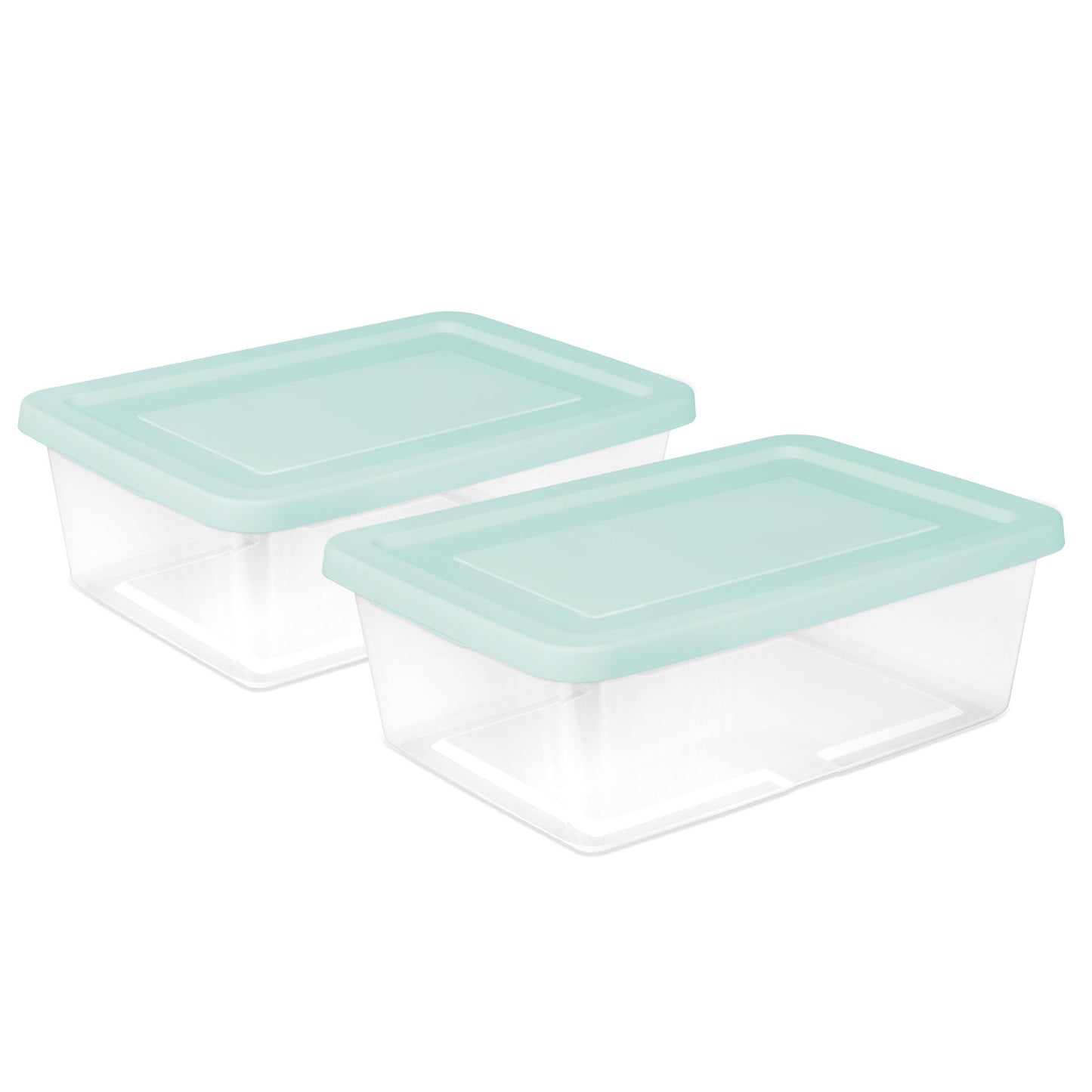 Sterilite Storage Boxes with Mindful Mint Lid, 12 qt