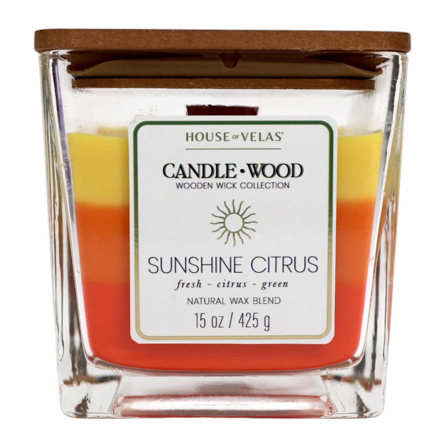 House of Velas Sunshine Citrus Scented Wooden Wick Candle