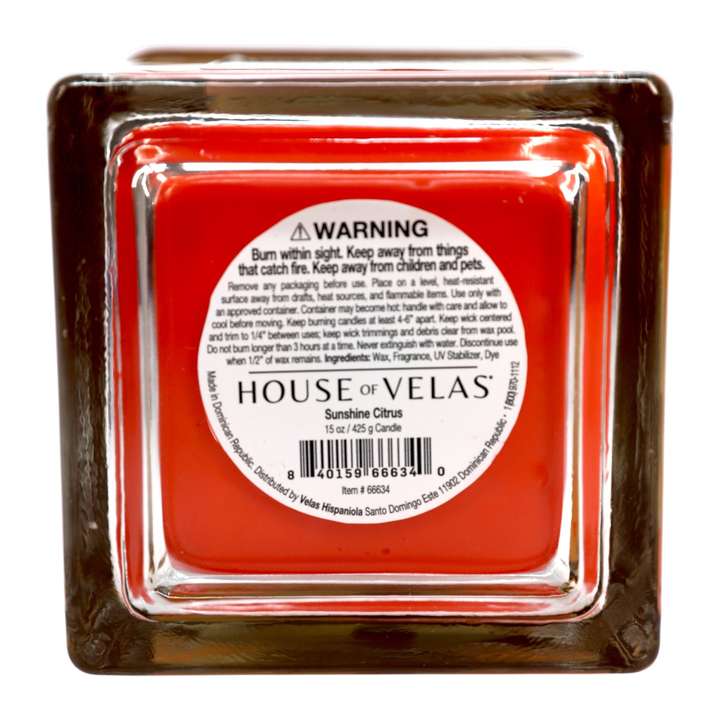 House of Velas Sunshine Citrus Scented Wooden Wick Candle