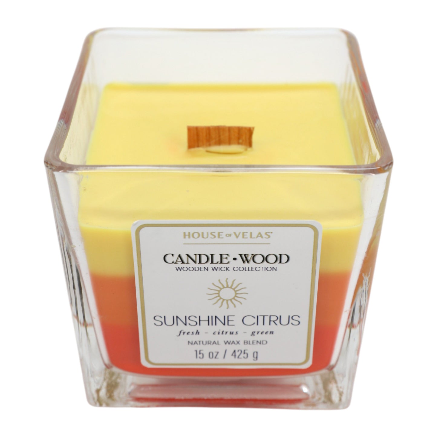 House of Velas Sunshine Citrus Scented Wooden Wick Candle