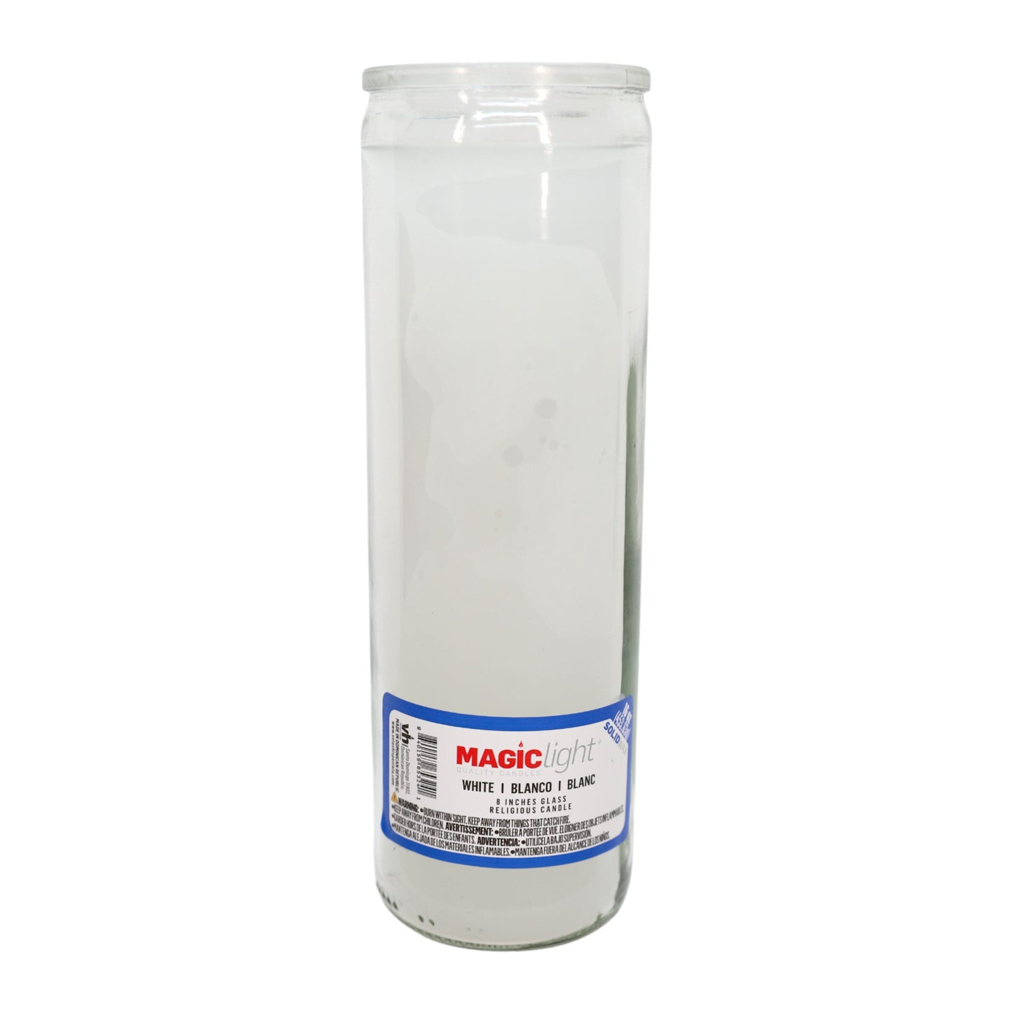 MagicLight Glass Religious Candle - White Wax