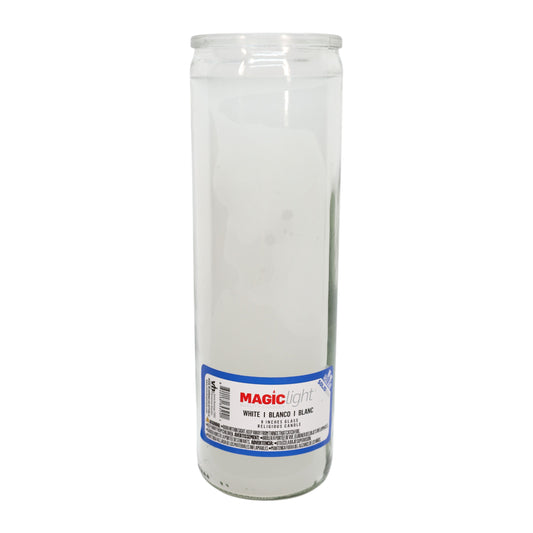 MagicLight Glass Religious Candle - White Wax