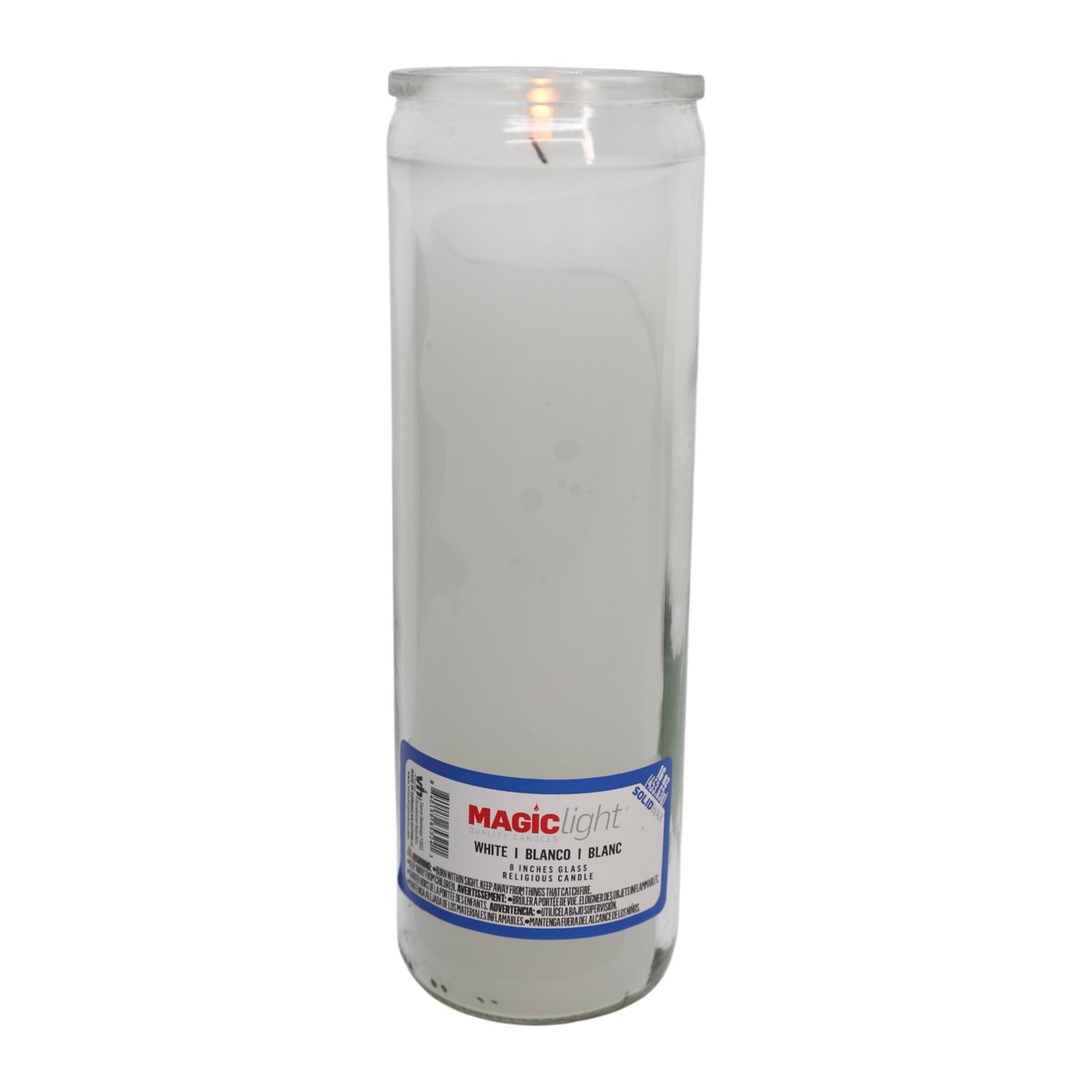MagicLight Glass Religious Candle - White Wax
