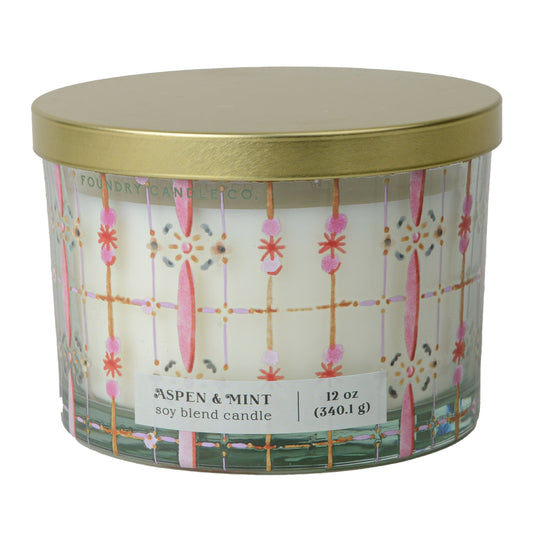 Foundry Candle Co. Aspen & Mint Scented Soy Blend 3 Wick Candle