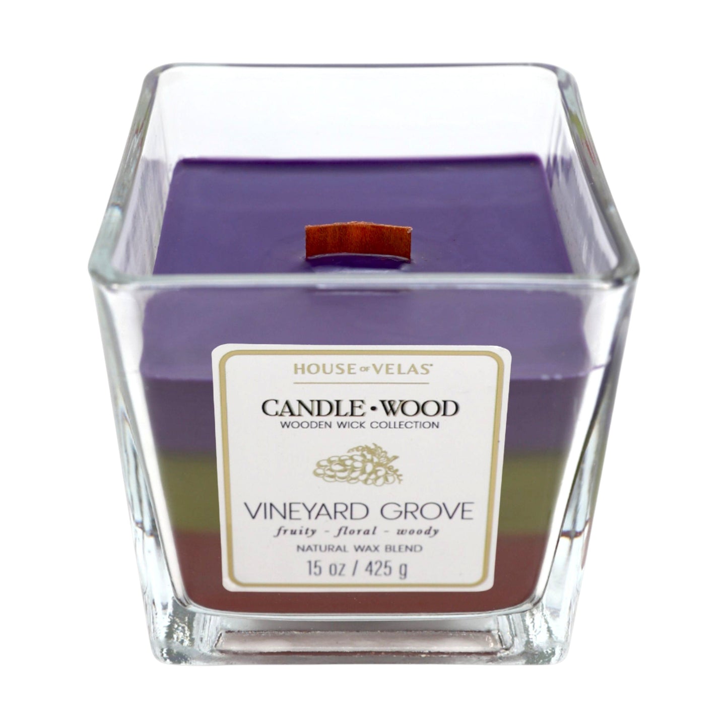 House of Velas Vineyard Grove Scented Wooden Wick Candle