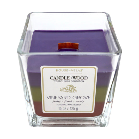 House of Velas Vineyard Grove Scented Wooden Wick Candle