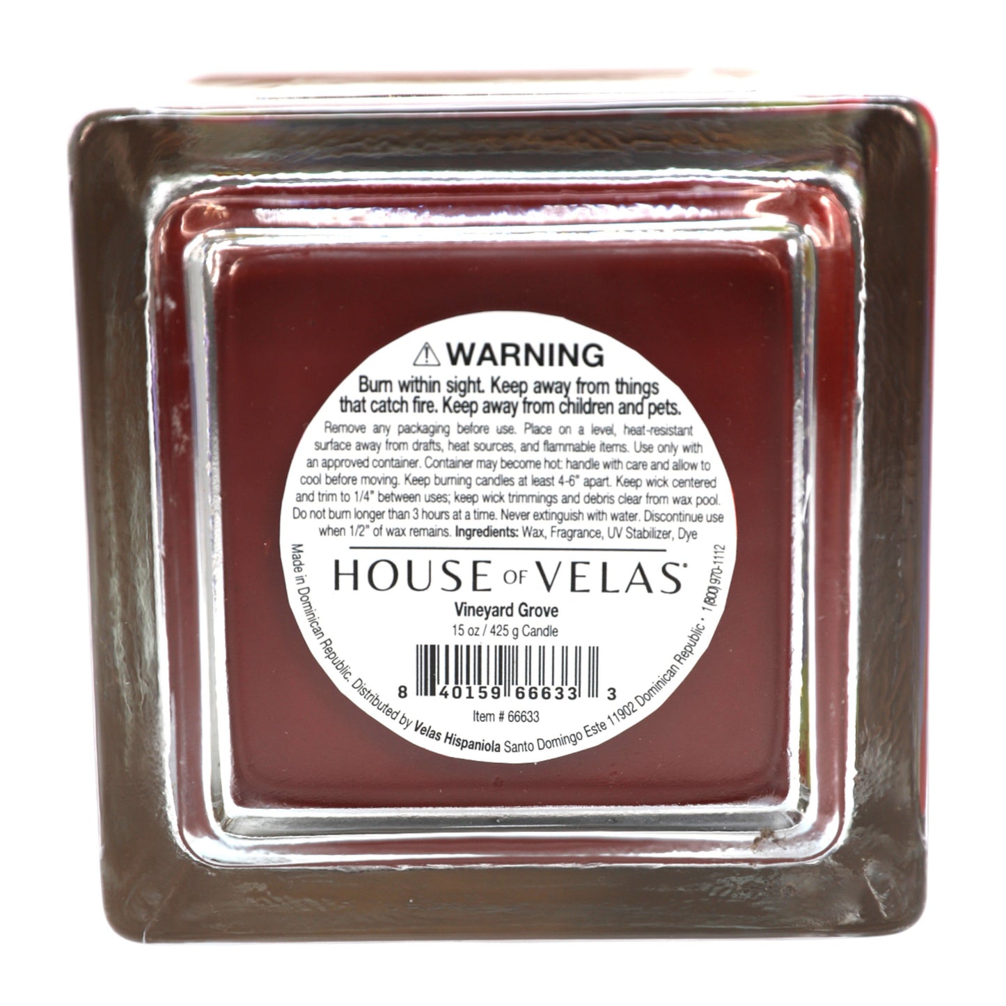 House of Velas Vineyard Grove Scented Wooden Wick Candle