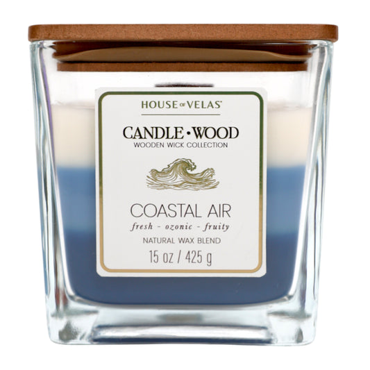 House of Velas Coastal Air Scented Wooden Wick Candle